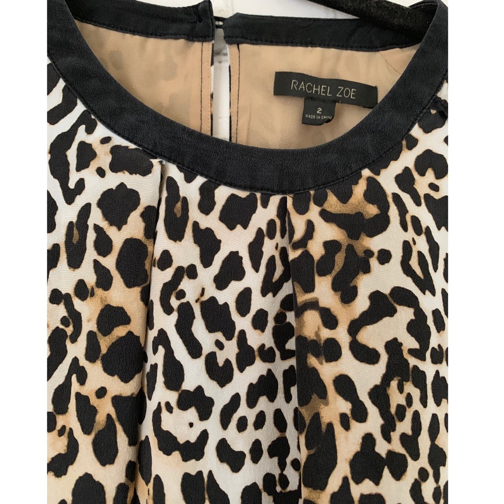 Rachel Zoe Midi silk Leopard Cheetah print Dress - Picture 3 of 8